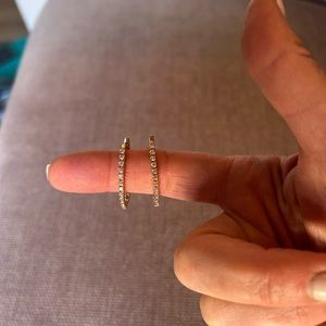 FINEROCK Inside Out Diamond Rose Gold Huggie Earrings